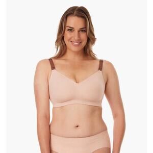 🍒 Momcozy V Jelly Strip Lift Busty Nursing Bra Breastfeed Comfort Oyster Pink XL